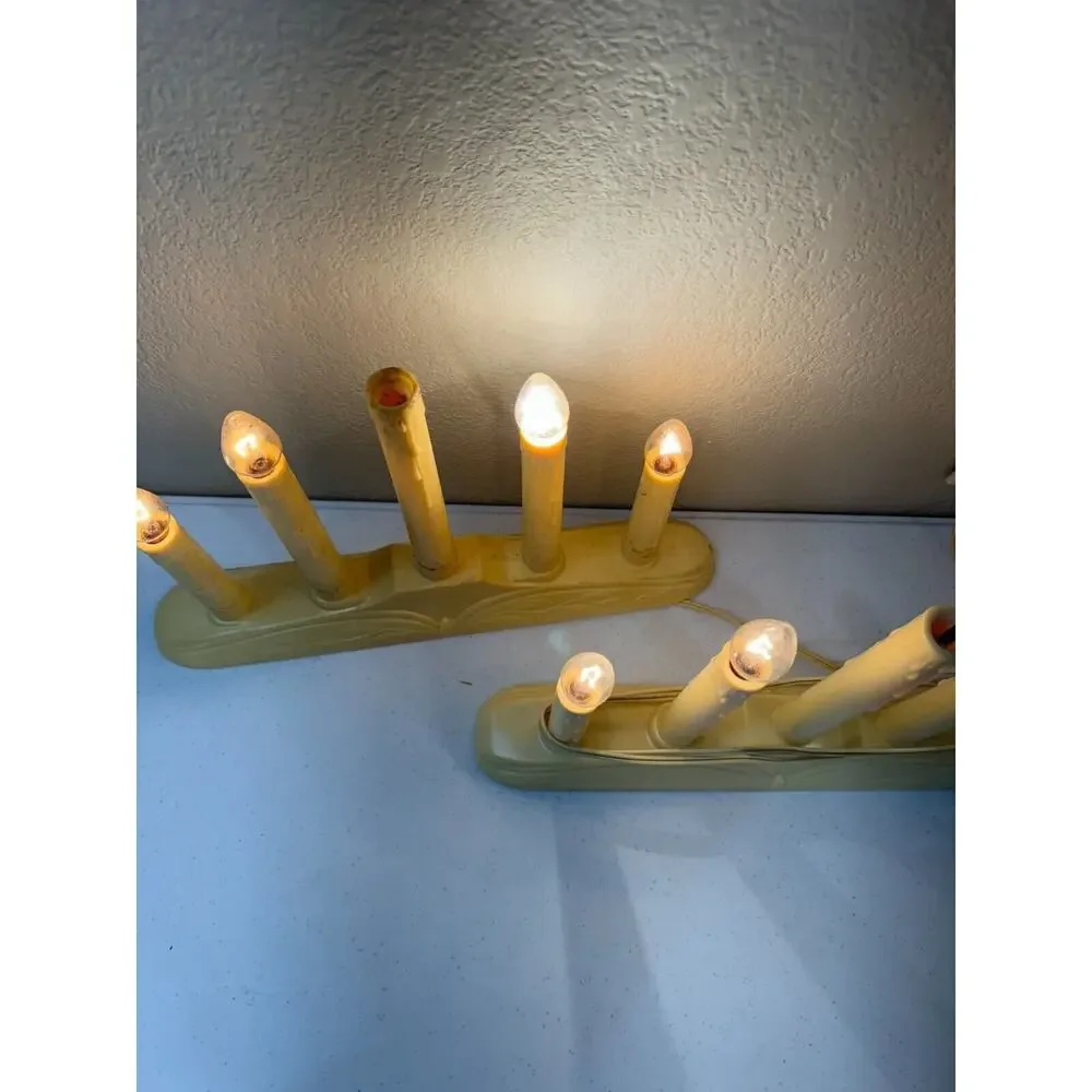 Beacon 5 Light Window Candolier Electric Candelabra Christmas Candles - Lot of 2